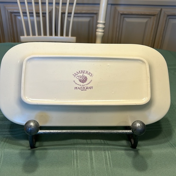 Pfaltzgraff Jamberry Rectangular Plate Platter Cream & Green w/ Fruit EUC - Picture 2 of 4